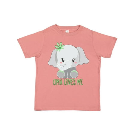 

Inktastic Oma Loves Me- cute elephant Gift Toddler Boy or Toddler Girl T-Shirt