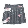 thumbnail image 2 of Girls' Skorts Elastic Waist Skorts with Inner Shorts Athletic Workout Shorts Skirts Unicorns and Stars X-Small, 2 of 9