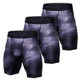 thumbnail image 1 of 3-Pack Men's Compression Shorts for Fitness, Cycling, Quick-Drying, Gym, Exercise, Running, Sports Bra, 1 of 8