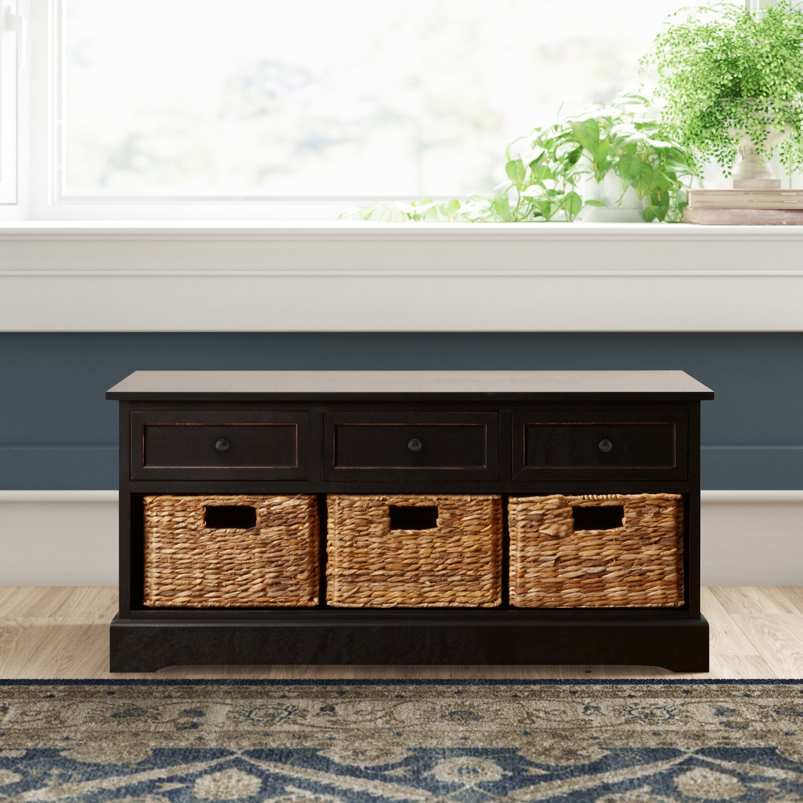 Alvina Solid Wood Drawers Storage Bench, Main Material Solid Wood