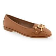 Aerosoles Bia Women's Leather Ballet Flats Color: Tan Leather Size: 9