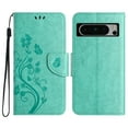 thumbnail image 2 of for Google Pixel 9 / 9 Pro Case Wallet,Women Flip Folio Kickstand Cover with Credit Card Holders Emboss Butterfly Flower PU Leather Purse Wrist Strap Shockproof Case for Google Pixel 9 / 9 Pro,Mint, 2 of 9