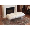 thumbnail image 3 of Vanity Bench with White Faux Fur and Crossed Clear Acrylic Legs, 3 of 3