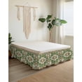 thumbnail image 2 of Green Boho Wrap Around Bed Skirts for King Bed 16" Drop,Bed Skirt with Adjustable Elastic Belt Dust Ruffle Bed Valance for Bedroom Hotel Luxury Farmhouse Tribal Vintage Tribal Texture Bed Frame Cover, 2 of 7