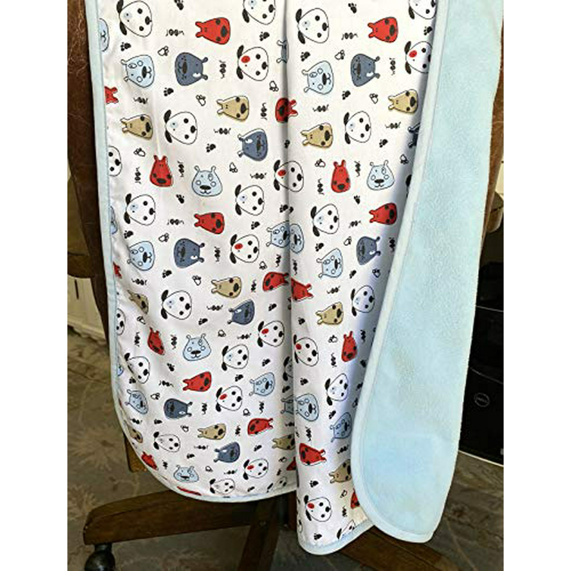 Effe Bebe Dizzy Doggie Cotton Fleece Baby Blanket Light Blue 30 X40 Other 30