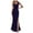 Navy, variant on Womens Cocktail Dress Ladies Elegant Sleeveless V Neck Split Evening Gown Long Dress Evening Dresses Black L
