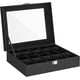 thumbnail image 1 of SONGMICS HOME Caja de Reloj, Caja para 10 Relojes, con Tapa de Cristal, con Almohadilla Extraíble de Reloj, Cierre de Metal, Forro de Terciopelo, Regalo, Cuero Sintético Negro, Forro Negro, 1 of 6