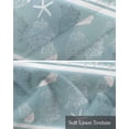 thumbnail image 6 of Coastal Blue Coral Linen Curtain Valance for Bedroom/Bathroom/Kitchen/Living/Dining Room Window,Ocean Starfish Conch Sea Jellyfish Stripes Pocket Topper Drapes Decorative Cafe Drapery Panel 42"x12", 6 of 6