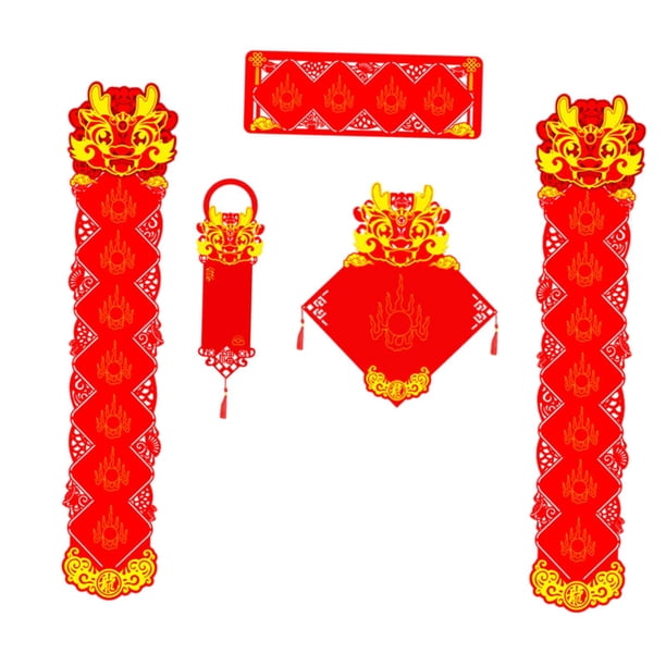 Festivales de primavera Chunlian año Nuevo Chino coplas pegatina decoración de fiesta decoraciones del año del dragón Duilian para pared año Nuevo Conjunto de siete palabras mayimx Coplas de año nuevo
