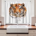 thumbnail image 2 of Ambesonne Tiger Kitchen Curtains, Calm Stare Watercolor Art, 55"x39", Orange Black, 2 of 3