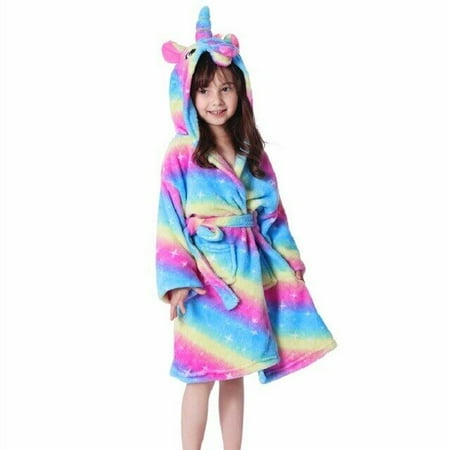 

Unicorn children s bathrobe thickened comfortable nightgown cartoon cute home clothes girl gift