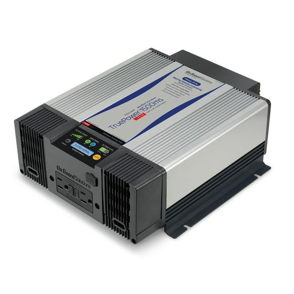 Onduleur de Puissance Maro 06150 TruePower Plus; Inverse 12 Volts DC à 115 Volts AC; Onde Sinusoïdale Modifiée; 1500 Watts Continus/3000 Peaks; Interrupteur de Transfert AC 30 Ampères; Efficacité 90 pour Cent