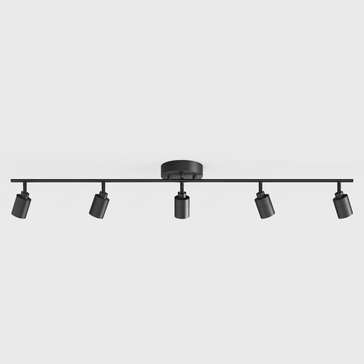 Shura Black 5-Light Track Light with Rotatable Heads, Integrated LED Bulbs, 3000K, 4 ft.
