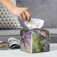 thumbnail image 6 of Gaeub Lilacs Teapot Scenic Painting Print Leather Tissue Box Cover Square,Tissue Holder,Leather Paper Case,PU Leather Tissue Box Holder Decorative for Bathroom, Home Office Decor, 6 of 7