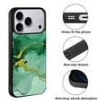 thumbnail image 2 of WIRESTER Shockproof Soft Rubber Cover Case for Apple iPhone 17 Pro 6.3" 2025, Marble Gold And Green, 2 of 5