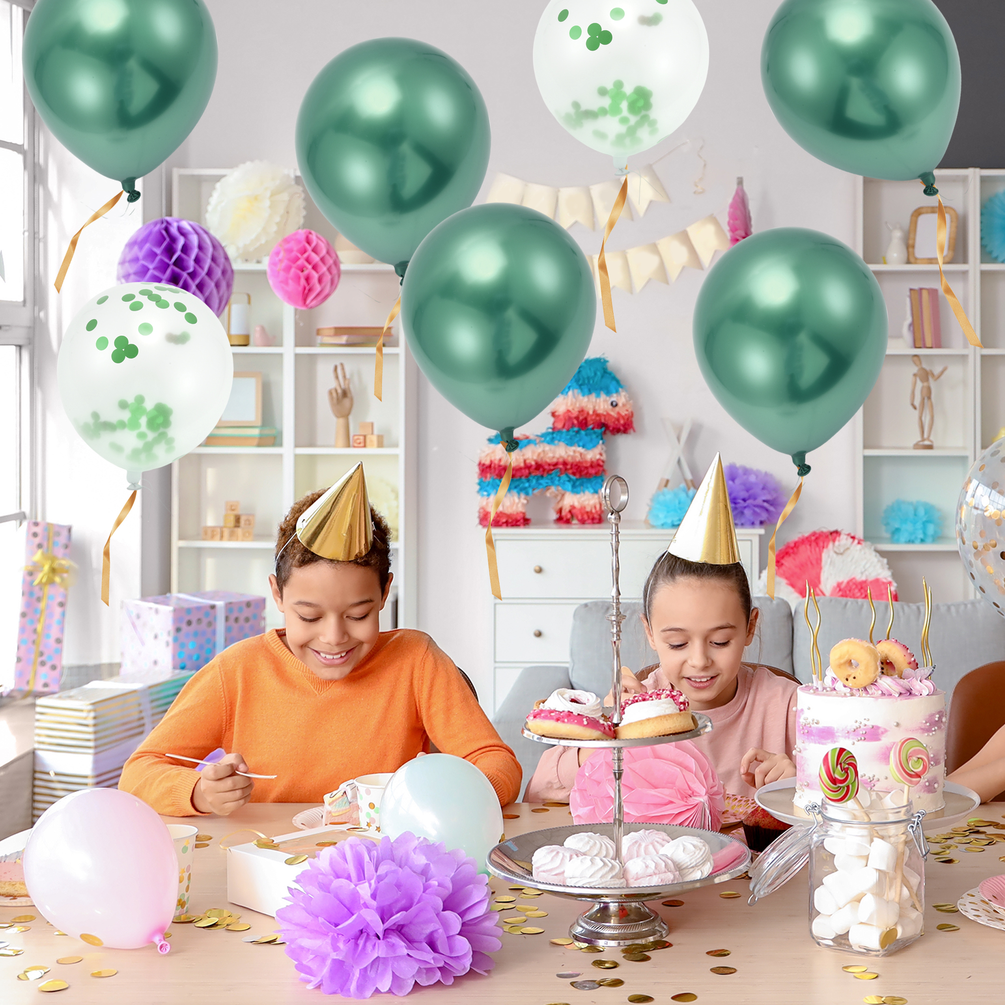 Unique Bargains 16Pcs Latex Party Wedding Graduation Anniversary Decoration Green