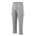 thumbnail image 4 of Male Lined Sweatpants Open Bottom Cargo Sweat Pants For Man Wide Leg Cotton Joggers Pants With Pockets, 4 of 5