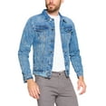 thumbnail image 2 of Red Label Men’s Premium Casual Faded Denim Jean Button Up Cotton Slim Fit Jacket (Medium Blue, M), 2 of 4