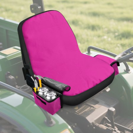 Uorisanigo Riding Mower Seat Cover Rose Red Tractor Seat Cover for John Deere Weatherproof Lawn Mower Seats Protection with Pockets Fits Lawn Tractor & Riding Mowing Seats