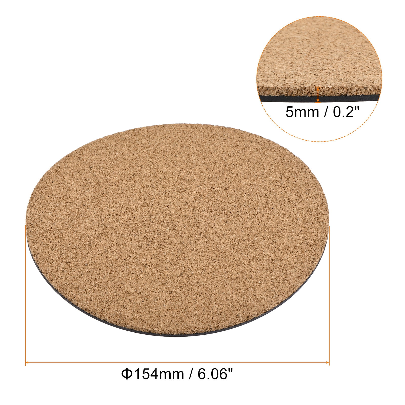 Unique Bargains Round Plant Saucers Plastic Cork Plant Mat for Home Garden Yellow 8pcs 6"