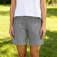 thumbnail image 6 of Noric Women's Cotton Casual Shorts High Waisted Elastic Waist Loose Fit Lightweight Summer Beach Shorts with Pockets, 6 of 9