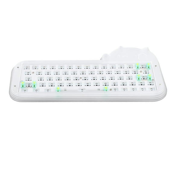 MERIGLARE Mechanical Keyboard DIY Hot Swap Switches Backlit RGB 65% 64 Keys Wired Cute