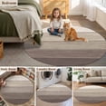 thumbnail image 5 of Round Rugs 5Ft, Brown Beige Ombre Round Area Rug Washable Indoor Throw Carpet, Farmhouse Vintage Wooden Striped Soft Non Slip Circle Rug for Cabinet Bathroom Home Decor Aesthetic, 5 of 8