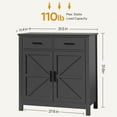 thumbnail image 3 of Kitchen Sideboard Buffet Cabinet, Wooden Buffet Cabinet Credenza Coffee Bar with 2 Drawers & 2 Doors, Black Wood Sideboard for Living Room, Entryway, Corridor, JA3981, 3 of 6