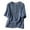 Blue, variant on SwiftWear Casual Women's Embroidered Cotton-Linen Shirt - Breathable Crew Neck Blouse Loose Fit Comfortable & Charming M-2XL