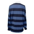 thumbnail image 5 of Telankuip Womens Long Sleeve Striped Polo T-Shirts Loose Fit Y2k Color Block Pullover T Shirts Casual Comfortable Soft Streetwear Rugby Going out Tops Dark Blue M, 5 of 5