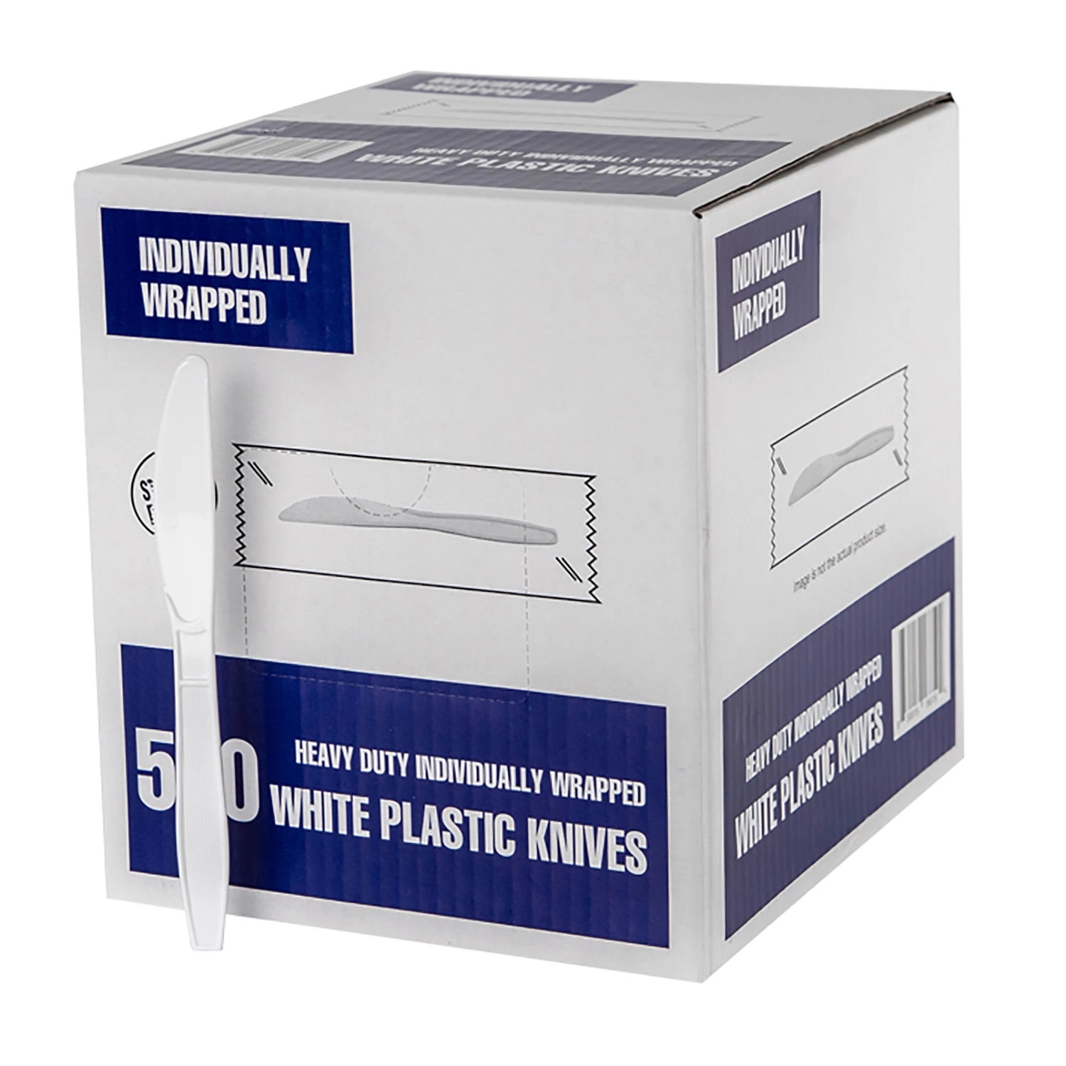 Individually Wrapped Plastic Knives, White (500 Count)
