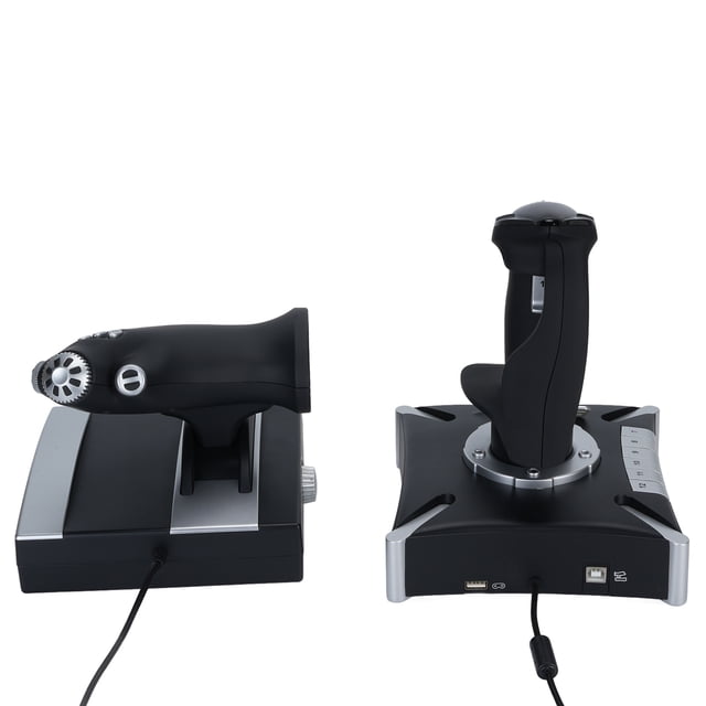 Flight Simulator Control, Double Pole 4 Axes Flight Simulation Joystick Built in Damping Feedback for Practice Game