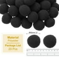 thumbnail image 2 of Pompones de 2 pulgadas para manualidades, 20 piezas de pompones para manualidades, bolas esponjosas a granel para sombreros, arte navideño DIY, negro, 2 of 7