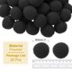 thumbnail image 2 of Pompones de 2 pulgadas para manualidades, 20 piezas de pompones para manualidades, bolas esponjosas a granel para sombreros, arte navideño DIY, negro, 2 of 7