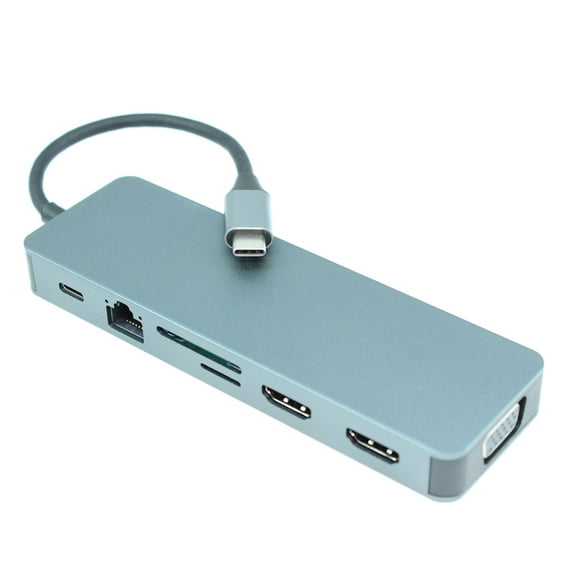 USB 3 Type C Docking Station/Hub w/2 HDMI 4K, VGA, PD and 4 Ports