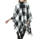 thumbnail image 1 of Poncho tipo capa abierto con frente cálido para mujer, chales con bloques de color, cárdigan de invierno, ponchos estampados para mujer, 1 of 5