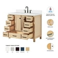 thumbnail image 3 of Ariel Cambridge 43 Inch Single Oval Sink Bathroom Vanity With Pure White Quartz Countertop 1.5 Inch Edge In Oak, 3 of 10