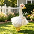 thumbnail image 5 of SHENGXINY Porch Goose Outfit, Thin Tulle Tutu Rhinestone Flower Set Goose Clothes for Lawn Courtyard Patio Home Decor, 5 of 5