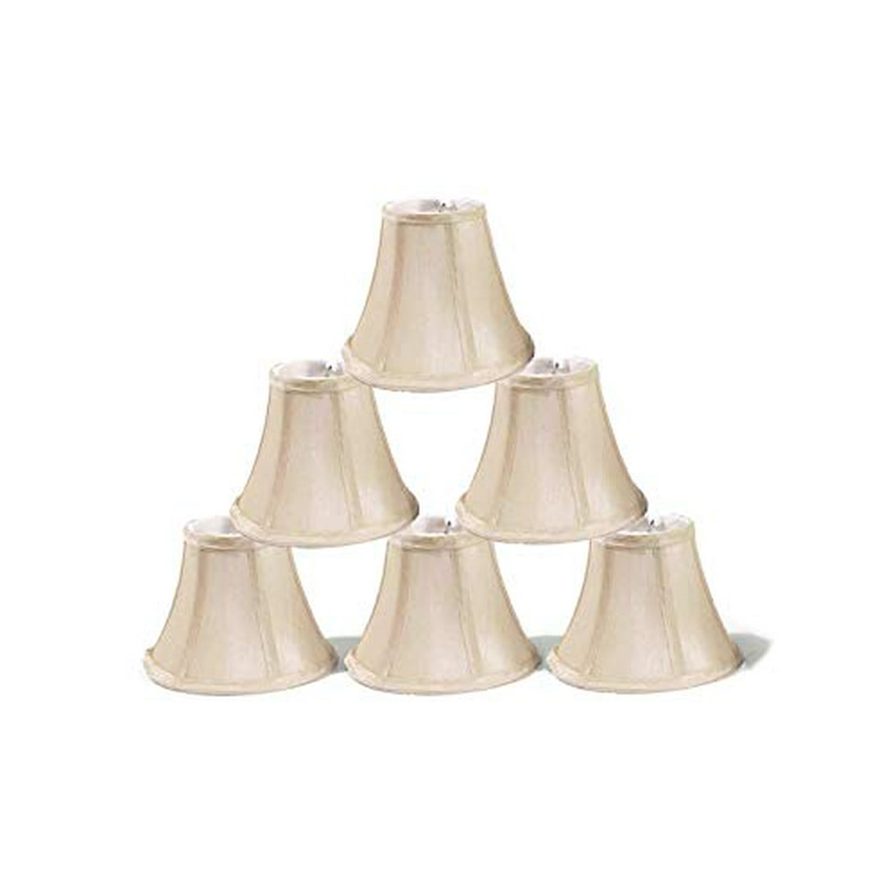 Chandelier Lamp Shades, Set of 6, Soft Bell 3"x 6"x 5" Cream , Clip on