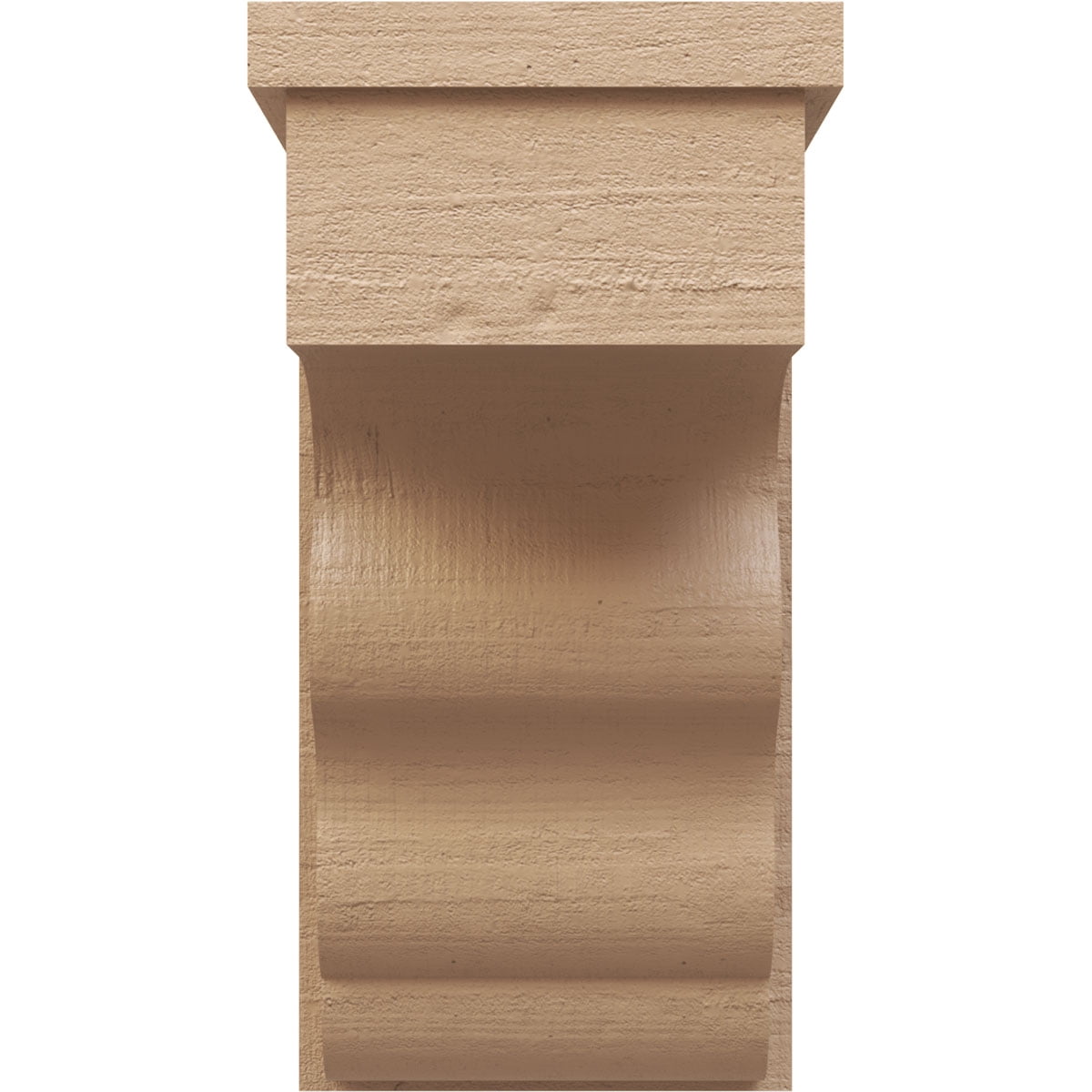 8"W x 8"D x 16"H Wide Highland Rough Cedar Woodgrain TimberThane Corbel, Primed Tan