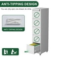 thumbnail image 4 of 5 Drawer Metal Vertical File Cabinet with Lock on Wheels for Home Office,Heavy Duty Metal Storage Cabinet for A4/Letter/Legal Size Files, White, 17.71"D*15.16"W*64.17"H, 4 of 7