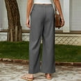 thumbnail image 4 of ClodeEU Wide Leg Pants For Women, High Elastic Waisted in The Back Business Work Trousers, Straight Leg Suit Pants Dark Gray,Womens Plus M, 4 of 9