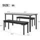 thumbnail image 3 of Juego Pequeño de Mesa de Comedor de 43.3" para 4 Personas - 3 Piezas con 2 Bancos Tapizados, Set Ahorra Espacio para Apartamentos, 3 of 7