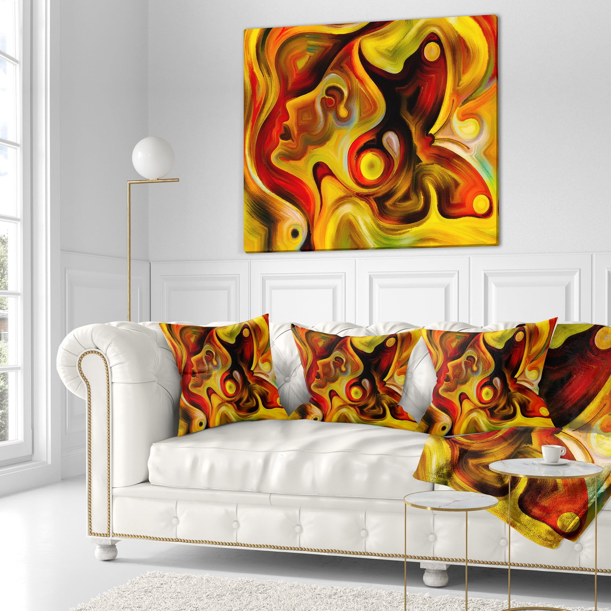 Designart Butterfly s Emotions - Abstract Throw Pillow - 16x16