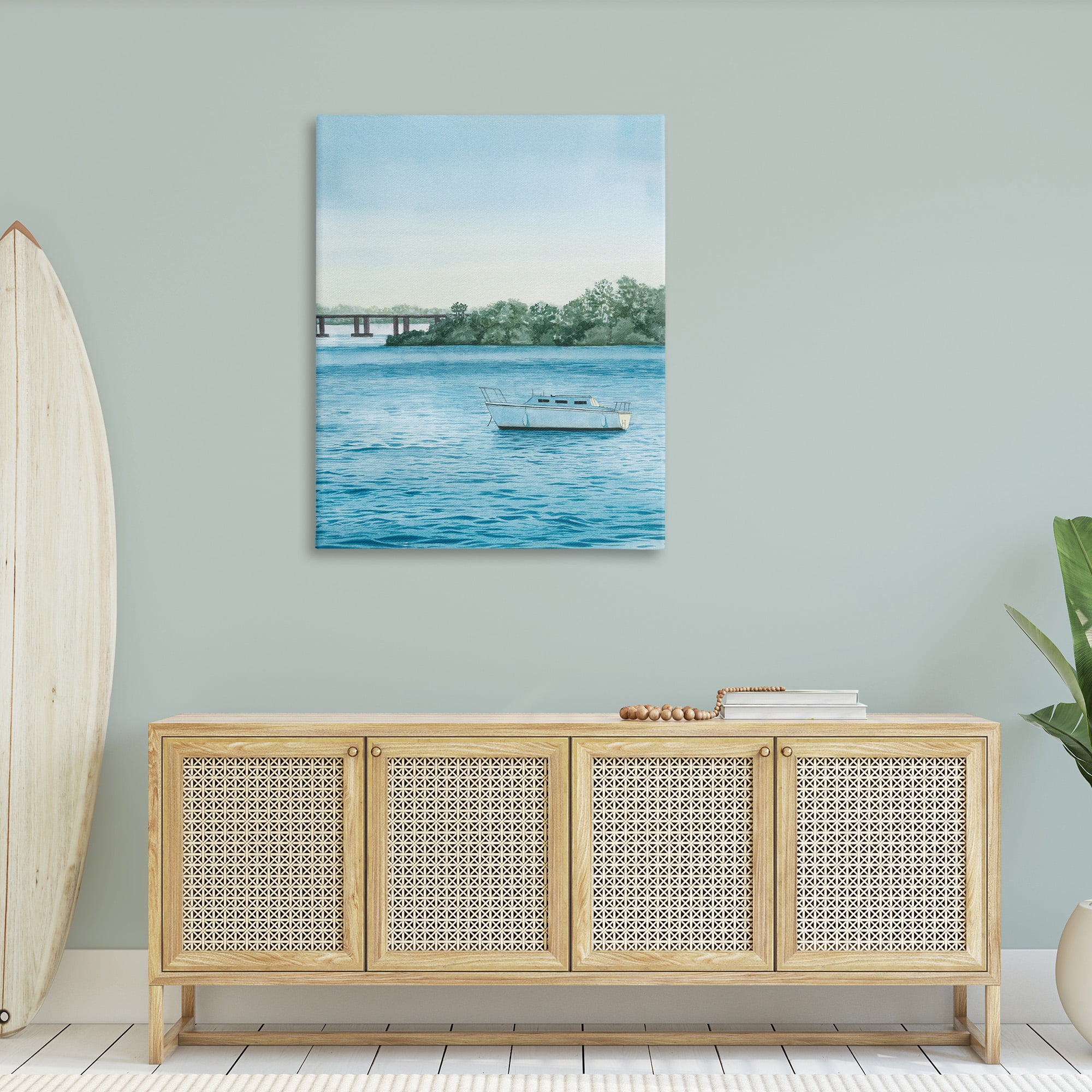 Stupell Industries Boat & Bridge Scenery Transportation Photography Gallery Wrapped Canvas Art Print Wall Art, 36 x 48