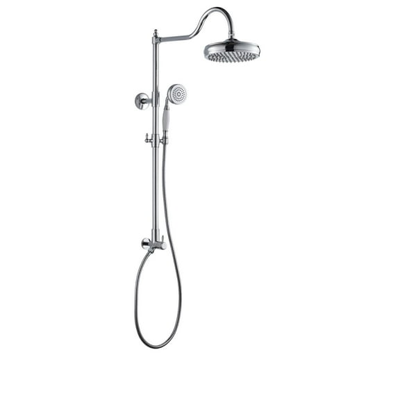 Fennocasa Polaris Vintage Rain Shower Set, 8" Rain Shower Head & Handheld Shower Spray, Chrome
