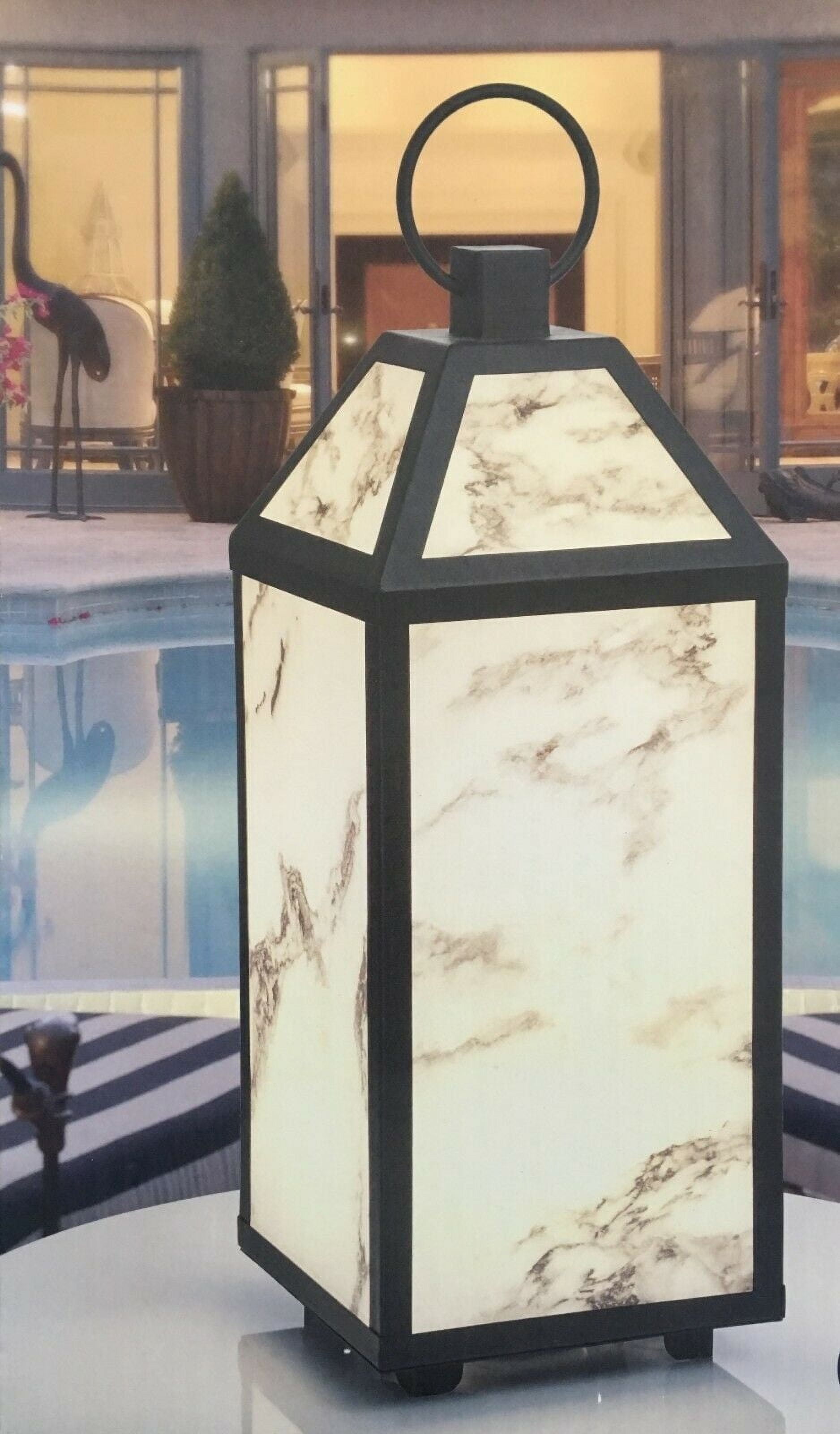 Sterno Home Marble Finish LED Lantern Indoor Outdoor Size 24 x 8 Walmart
