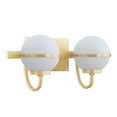 thumbnail image 3 of Aspen Creative 62310, Bathroom Vanity 2 Lights Fixture, 15-1/2" W x 7-3/4" H x 7-1/8" E, Warm Brass Finish, Bulb Not Included, 3 of 8