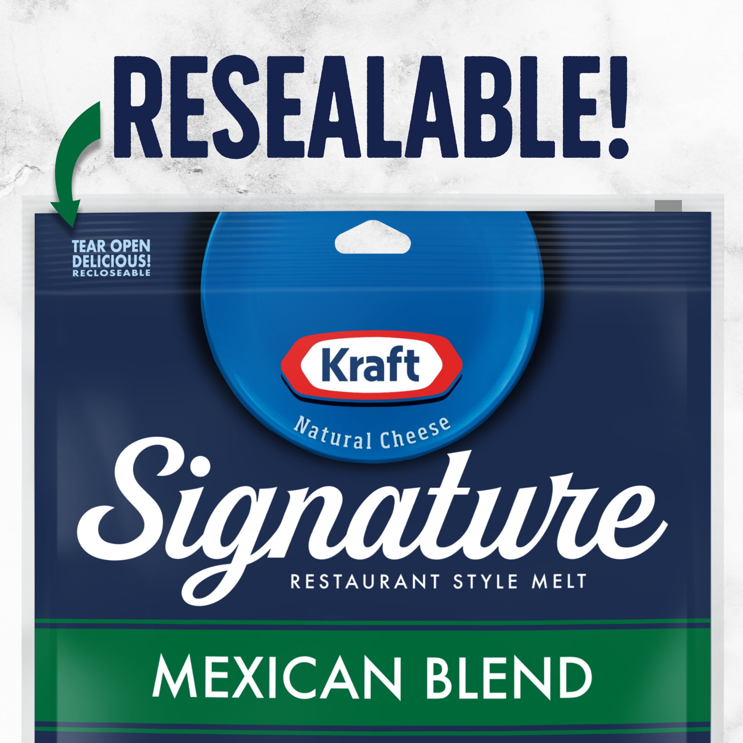 Kraft Signature Shredded Natural Cheese Mexican Blend, 8 oz. (Refrigerated)