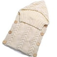 thumbnail image 3 of Knitted Baby Sleeping Bag Wrap Blanket for Stroller Baby Footmuff with Fleece Inside, Warm Bag Knit Cuddly Sack for Babies Newborn, 3 of 5